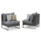 Milo Espresso 6 Piece Sunbrella Outdoor Patio Fire Sectional