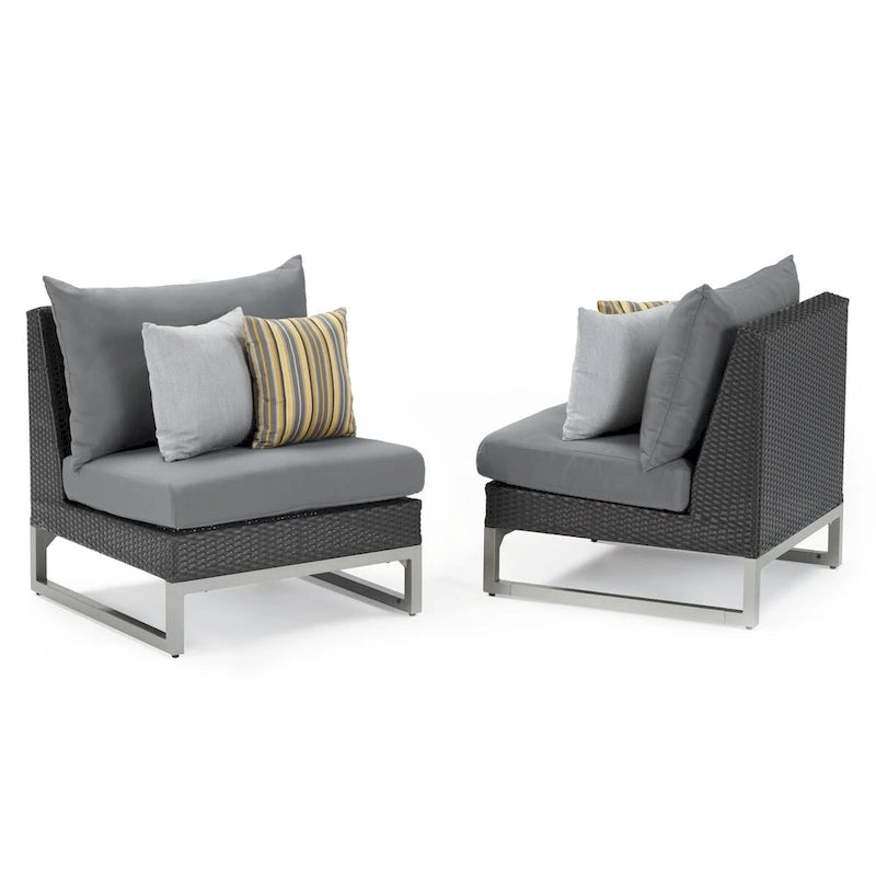 Milo Espresso 6 Piece Sunbrella Outdoor Patio Fire Sectional