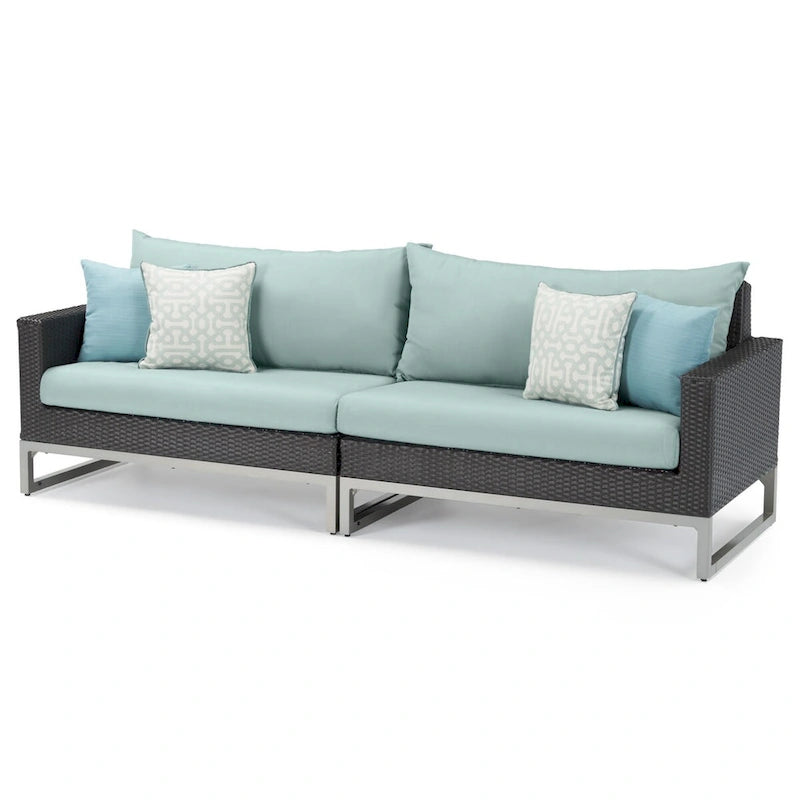 Milo Espresso 6 Piece Sunbrella Outdoor Patio Fire Sectional