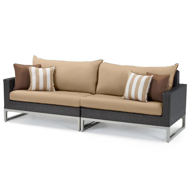 Milo Espresso 6 Piece Sunbrella Outdoor Patio Fire Sectional