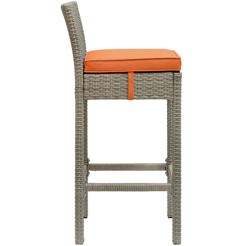 Havenside Home Bocabec Patio Wicker Rattan Bar Stool