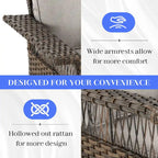 4-Piece Wicker Chairs Sofa Patio Set - Brown