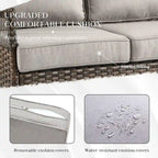 4-Piece Wicker Chairs Sofa Patio Set - Brown