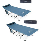 Camping Cots, Folding Cot, with Pillow, Carry Bag & Storage Pocket, Heavy Duty Holds Up to 500 Lbs, Outdoor&Indoor - 74 x 26.5
