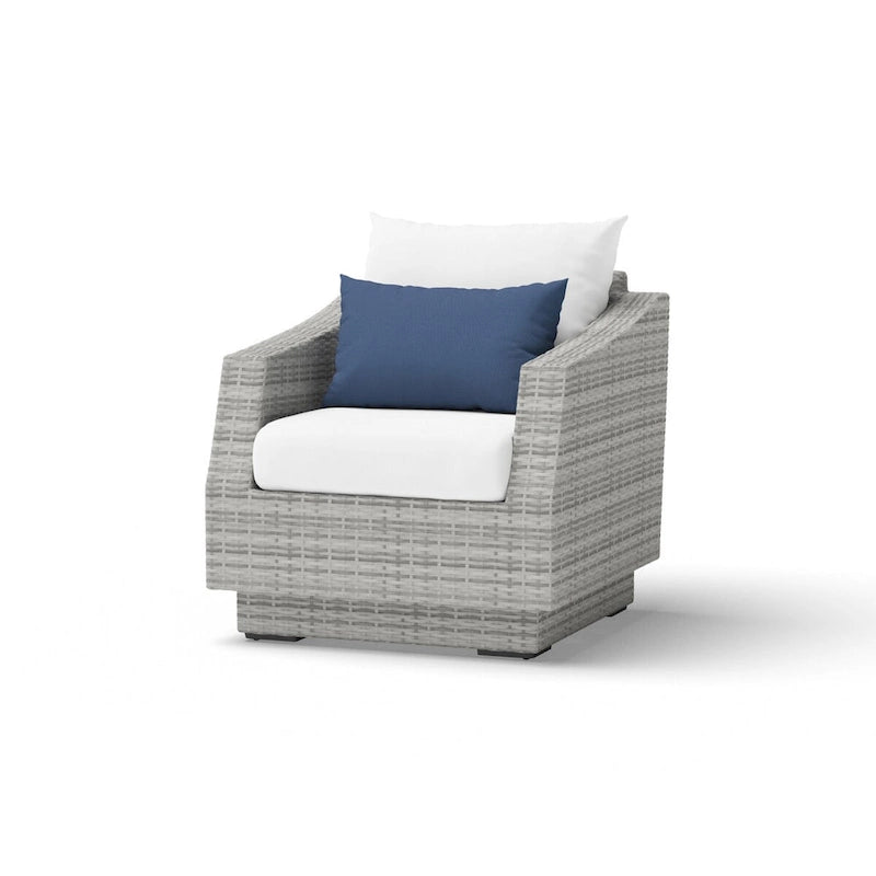 Cannes 3 Piece Aluminum Outdoor Patio Club Chairs & Side Table