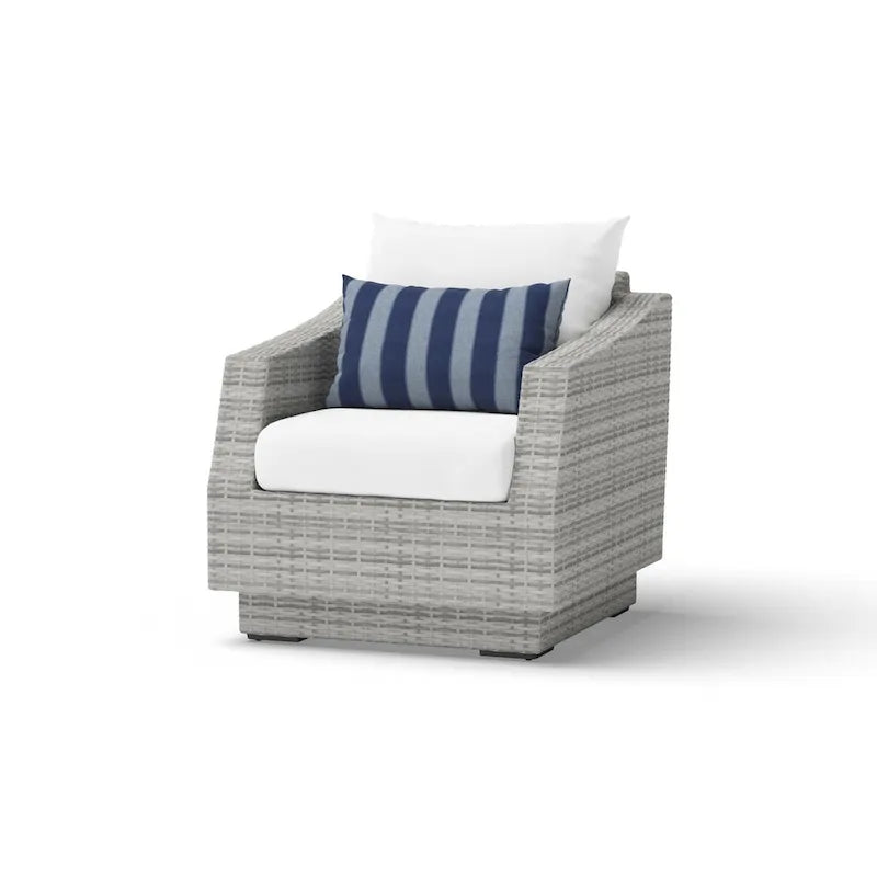 Cannes 3 Piece Aluminum Outdoor Patio Club Chairs & Side Table