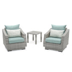 Cannes 3 Piece Aluminum Outdoor Patio Club Chairs & Side Table