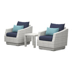Cannes 3 Piece Aluminum Outdoor Patio Club Chairs & Side Table