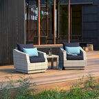 Cannes 3 Piece Aluminum Outdoor Patio Club Chairs & Side Table
