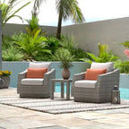 Cannes 3 Piece Aluminum Outdoor Patio Club Chairs & Side Table