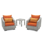 Cannes 3 Piece Aluminum Outdoor Patio Club Chairs & Side Table