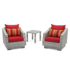 Cannes 3 Piece Aluminum Outdoor Patio Club Chairs & Side Table