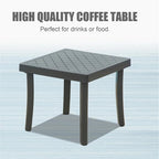 Outdoor Adjustable Backrest Lounge Chair with Side Table (Set of 3) - N/A