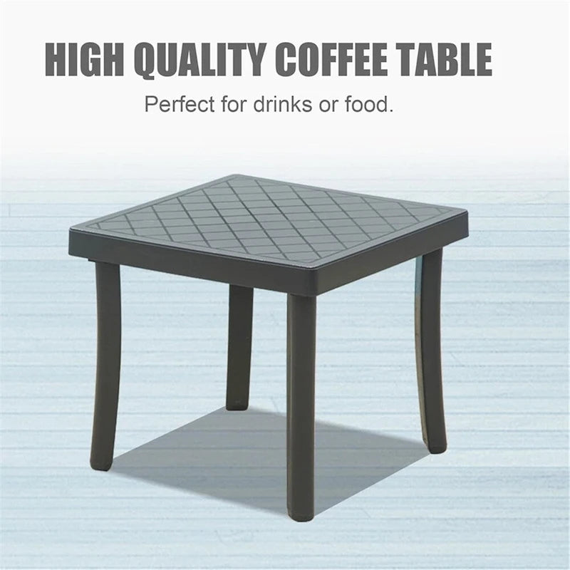 Outdoor Adjustable Backrest Lounge Chair with Side Table (Set of 3) - N/A