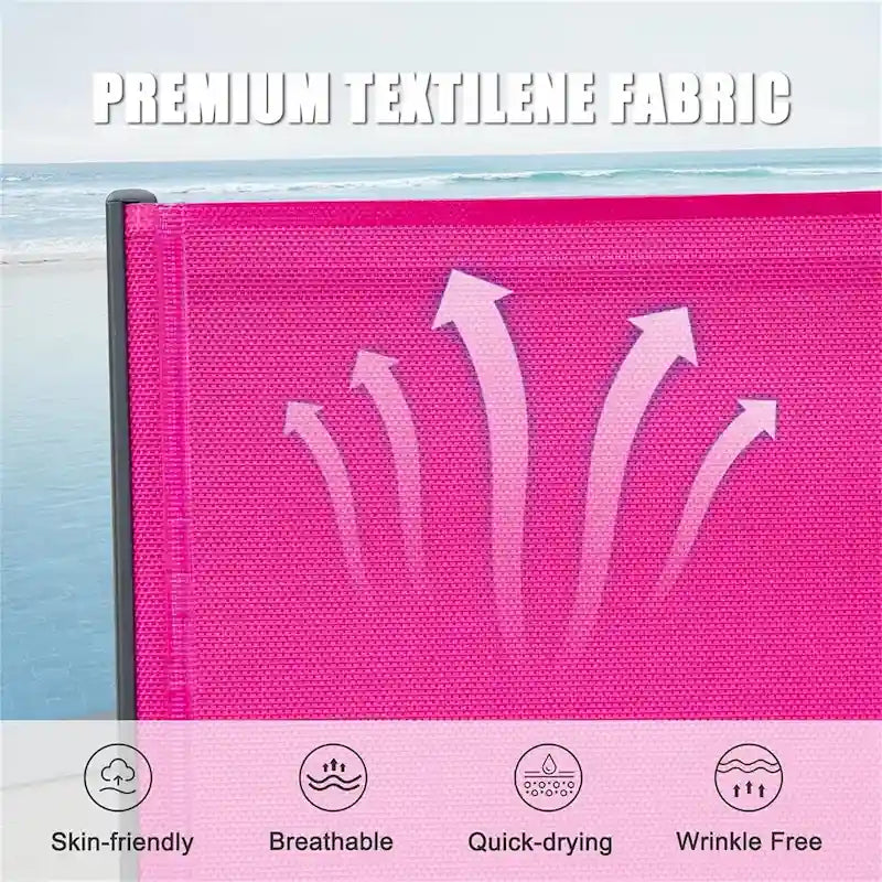 Outdoor Adjustable Backrest Lounge Chair with Side Table (Set of 3) - N/A