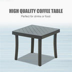 Outdoor Adjustable Backrest Lounge Chair with Side Table (Set of 3) - N/A