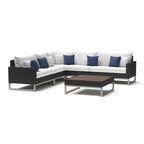 Milo Espresso 6 Piece Sunbrella Outdoor Patio Sectional with Table