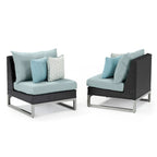 Milo Espresso 6 Piece Sunbrella Outdoor Patio Sectional with Table