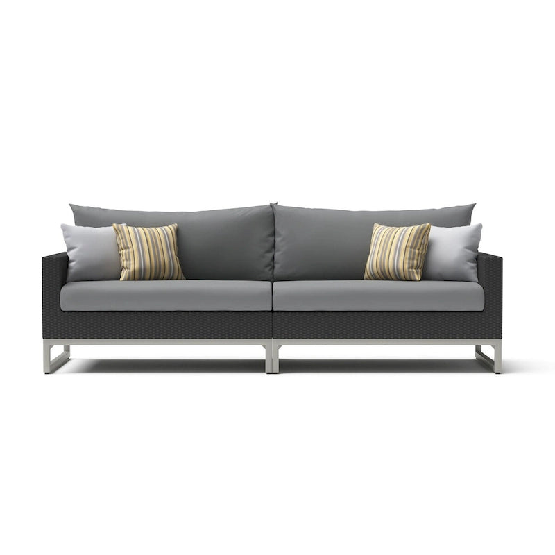 Milo Espresso 6 Piece Sunbrella Outdoor Patio Sectional with Table