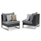 Milo Espresso 6 Piece Sunbrella Outdoor Patio Sectional with Table