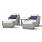 Cannes 5 Piece Aluminum Outdoor Patio Club Chair & Ottoman Set.