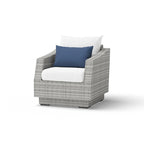 Cannes 5 Piece Aluminum Outdoor Patio Club Chair & Ottoman Set.