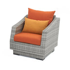 Cannes 5 Piece Aluminum Outdoor Patio Club Chair & Ottoman Set.