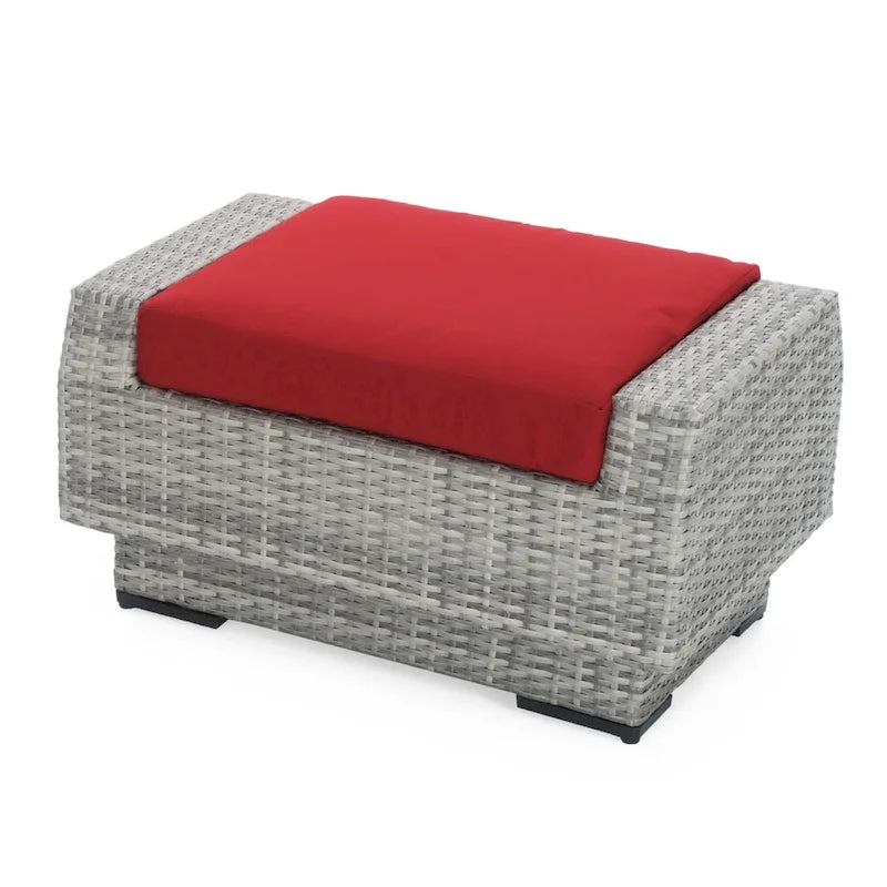 Cannes 5 Piece Aluminum Outdoor Patio Club Chair & Ottoman Set.