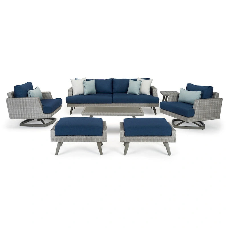 Portofino Casual 15 Piece Sunbrella Outdoor Patio Motion Estate Set