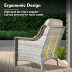 XIZZI 6-piece Wicker Patio Furniture Conversation Seating Set with Fire Pit