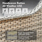 XIZZI 6-piece Wicker Patio Furniture Conversation Seating Set with Fire Pit