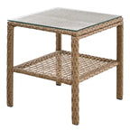 Adjustable Outdoor Wicker Double Rocking Chair Lounges with Coffee Table for Backyard, Garden, Poolside