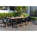 Amazonia Portalew 9pc FSC Teak and Aluminum Outdoor Patio Dining Set