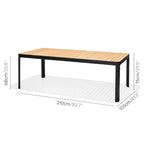 Amazonia Portalew 9pc FSC Teak and Aluminum Outdoor Patio Dining Set