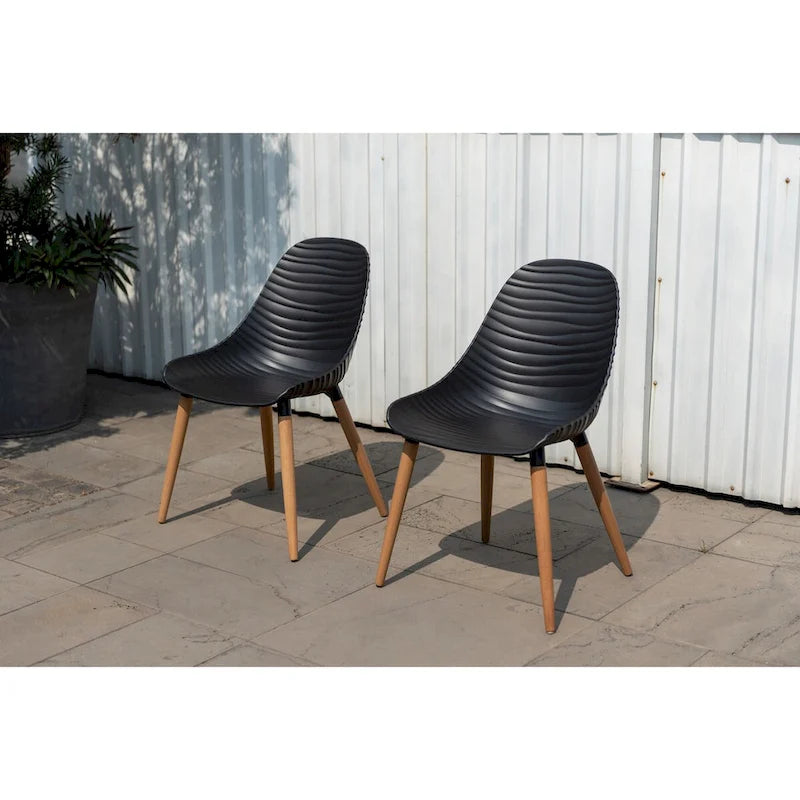 Amazonia Portalew 9pc FSC Teak and Aluminum Outdoor Patio Dining Set