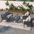 4-Piece Patio Furniture Set: Outdoor Seating with Tempered Glass Table, Thick Cushions