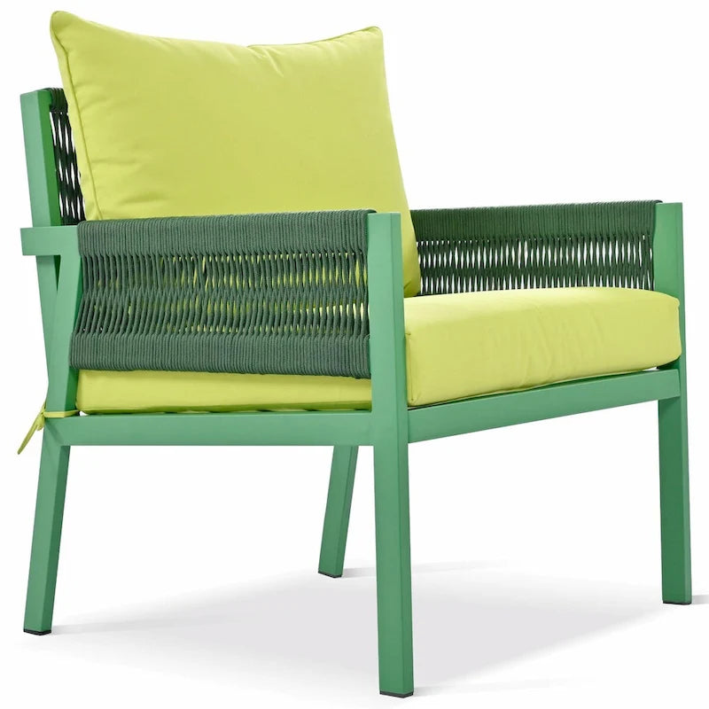 4-Piece Patio Furniture Set: Outdoor Seating with Tempered Glass Table, Thick Cushions