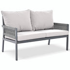 4-Piece Patio Furniture Set: Outdoor Seating with Tempered Glass Table, Thick Cushions