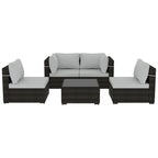 Patio Watcher 5 Pieces Patio Wicker Sectional Sofa Seating Group with Cusions