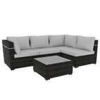 Patio Watcher 5 Pieces Patio Wicker Sectional Sofa Seating Group with Cusions