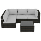 Patio Watcher 5 Pieces Patio Wicker Sectional Sofa Seating Group with Cusions