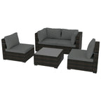 Patio Watcher 5 Pieces Patio Wicker Sectional Sofa Seating Group with Cusions