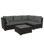 Patio Watcher 5 Pieces Patio Wicker Sectional Sofa Seating Group with Cusions