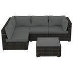 Patio Watcher 5 Pieces Patio Wicker Sectional Sofa Seating Group with Cusions