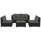 Patio Watcher 5 Pieces Patio Wicker Sectional Sofa Seating Group with Cusions