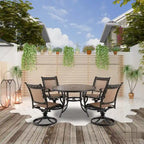5 Piece Outdoor Patio Cast Aluminum Dining Set