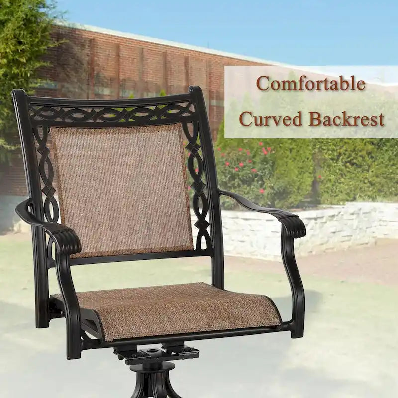 5 Piece Outdoor Patio Cast Aluminum Dining Set