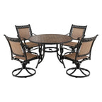 5 Piece Outdoor Patio Cast Aluminum Dining Set