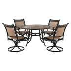 5 Piece Outdoor Patio Cast Aluminum Dining Set