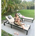 PURPLE LEAF Outdoor Tanning Lounge Chair Set with Face Hole Adjustable Reclining Chairs - N/A